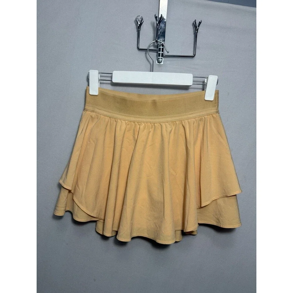 Lululemon Court Rival High Rise Skirt Long Size 6 Summer Glow Tennis Golf Skort